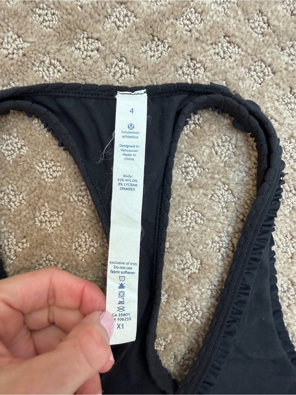 Lululemon Black Ruffle Racerback Tank Top - Picture 4 of 6